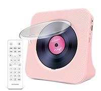 Greadio Reproductor de CD portátil con Bluetooth 5.0, altavoz de sonido de alta fidelidad, reproductor de música de CD con control remoto, cubierta contra el polvo, radio FM, pantalla LED, soporte
