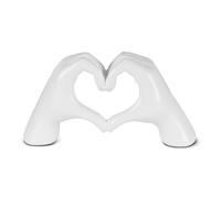 greafy Escultura decorativa de mano y corazón para salón y dormitorio, forma de corazón, estatua de mano, boda, pareja, madre, abuela, color blanco