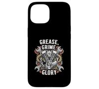 Grease Grime Glory Motorcycle Engine Biker Mechanic Carcasa para iPhone 15
