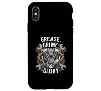 Grease Grime Glory Motorcycle Engine Biker Mechanic Carcasa para iPhone X/XS