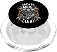 Grease Grime Glory Motorcycle Engine Biker Mechanic PopSockets PopGrip para MagSafe
