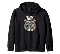 Grease Grime Glory Motorcycle Engine Biker Mechanic Sudadera con Capucha