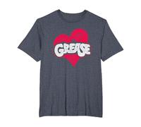 Grease Heart Camiseta, Hombre Tallas Grandes, Azul Jaspeado, 3X Alto