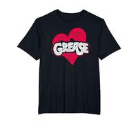 Grease Heart Camiseta, Hombre Tallas Grandes, Negro, 4X Alto