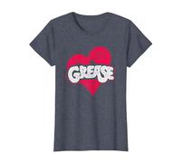 Grease Heart Camiseta, Mujer, Azul Jaspeado, M