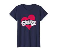 Grease Heart Camiseta, Mujer, Azul Marino, M