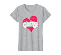Grease Heart Camiseta, Mujer, Gris Jaspeado, L