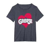 Grease Heart Camiseta, Mujer Tallas Grandes, Azul Jaspeado, 5XL Grande