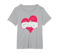 Grease Heart Camiseta, Mujer Tallas Grandes, Gris Jaspeado, 1XL Grande