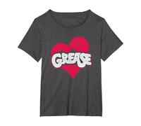 Grease Heart Camiseta, Mujer Tallas Grandes, Jaspeado Oscuro, 1XL Grande