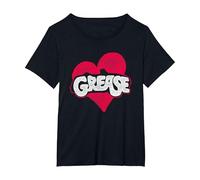 Grease Heart Camiseta, Mujer Tallas Grandes, Negro, 1XL Grande