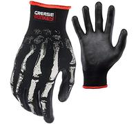 Grease Monkey Bone Series - Guantes mecánicos de nitrilo de espuma con agarre, guantes de trabajo y guantes multiusos, huesos, medianos