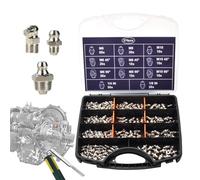 Grease Nipple Assortment, 270 Pieces Industrial Galvanized Zerk Kit, Sturdy Versatile Mechanical Lubrication Accessories, Comprehensive Set for Agricultural Machinery, Bikes, Truck