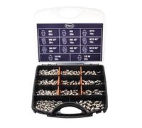 Grease Nipple Set - 10.04 Inch Grease Nipple Assortment | Galvanized Grеase Fitting - 270 Pcs Lubrication Kit for Bikes Cars Trucks and Farm Machinery Maintenance Workshop Use in Servicing