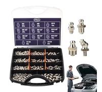 Grease Nipple Set - Galvanized 25.5x21x4cm Box | Automotive And Industrial Grease Fittings Kit | Durable Mechanical Lubrication Accessories For Trucks, Bikes, Agricultural Machinery