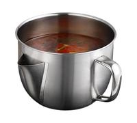 Grease Soup Separator, Stainless Steel Kitchen Oil Strainer Pot, 1.2L Household Grease Separator, Portable Fat Separator, Frying Oil Strainer, Grease Separator for Cooking, Oil Strainer Pot for