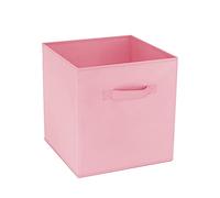 GREAT AIGOO Caja de Almacenaje con 1/4 /8 pcs, Set Cajas de juguetes, Cesta Organizador Cubos de Tela Plegable con Manijas para Hogar, Oficina, Estanterías, Armarios, Ropa, 31 x31x 31 cm (1 Pc, Rosa)