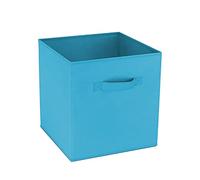 GREAT AIGOO Caja de Almacenaje con 1/4 /8 pcs, Set Cajas de juguetes, Cesta Organizador Cubos de Tela Plegable con Manijas para Hogar, Oficina, Estanterías, Armarios, Ropa, 31 x31x 31 cm (1 Pc, Azul)