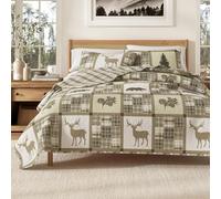 Great Bay Home Colcha de cabaña tamaño matrimonial/Queen con 2 Fundas. Juego de edredón Reversible de 3 Piezas para Todas Las Estaciones, Juego de Cama rústico, colección Stonehurst.