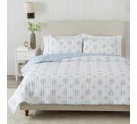 Great Bay Home Edredón Ligero Reversible de 3 Piezas con 2 Fundas de Almohada, para Todas Las Estaciones, Moderno, de Flores, Juegos de Colcha Floral Azul, edredones