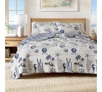 Great Bay Home Juego de edredón de 3 Piezas con Fundas de Almohada, Colcha de Microfibra Suave para Todas Las Estaciones con Atractivas imágenes de paisajes Marinos, Lavable a máquina, la colección