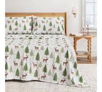 Great Bay Home Juego de sábanas de Franela tamaño California King, 100% algodón Turco, Doble Cepillado, sábanas de Invierno, ultrasuave, Acogedor, Juego de Ropa de Cama rústica de 4 Piezas (Ciervos