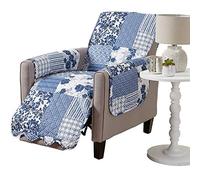Great Bay Home Protector de Muebles con Estampado Festoneado de Retazos, Funda reclinable Resistente a Las Manchas (reclinable, Azul Marino)