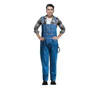 GREAT BIKERS GEAR - Peto para hombre, jeans, brace, grande y largo, Key Pro, ropa de trabajo resistente, Mario Cargo, Azul Claro, 32W x 32L