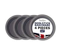 Great British Bakeware - Juego de 4 moldes antiadherentes de 11,5 cm, de doble revestimiento, para tartas y quiche, 4 moldes individuales para hornear, fabricados en Inglaterra