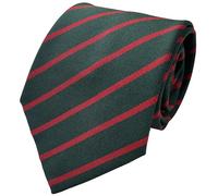 Great British Tie Club Corbatas para el cuello de una sola raya para hombre y adulto, estilo escolar, Verde botella y rojo, Taille unique