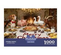 Great Christmas Feast Puzzle De Madera Impermeable Puzzles De 1000 Piezas para Adultos Divertido Rompecabezas Juegos Desafiantes