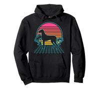 Great Dane Dog Vintage 80s Vaporwave Aesthetic Puppy Lover Sudadera con Capucha