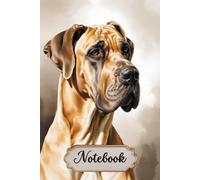 Great Dane Notebook For Dog Lovers: 6x9 Lined Journal with Great Danes Line Art on Every Page, 120 Pages - Gift for Dog Mom & Dog Dad