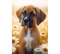 Great Dane Puppy face Notebook - Large 6 x 9 inches - 127 Pages