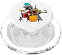 Great Dinosaurs Drums Music Playing T Rex Design PopSockets PopGrip para MagSafe