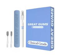 Great Gums Cepillo de dientes bioeléctrico de ortodoncia para el cuidado de aparatos ortopédicos, kit de cuidado dental no vibrante, cepillo de dientes recargable extra suave para encías sensibles