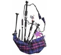 Great Highland - Gaita escocesa con montura de palisandro y cubierta de tartán tradicional (acabado negro del orgullo de Escocia)