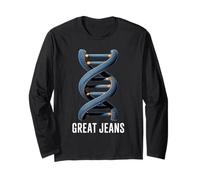 Great Jeans Funny Genes Juego de Palabras ADN Ciencia Helix Biología Humor Manga Larga