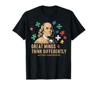 Great Minds Think Differently - Benjamin Franklin Autism Camiseta