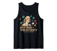 Great Minds Think Differently - Benjamin Franklin Autism Camiseta sin Mangas