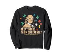 Great Minds Think Differently - Benjamin Franklin Autism Sudadera