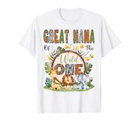 Great Nana of The Wild One, Primer cumpleaños, Safari Jungle Camiseta