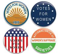 Great North American Button Emporium Votes for Women (Colección II) Botones/pines (2.25 pulgadas) Set de 4