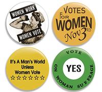 Great North American Button Emporium Votes for Women (Colección IV) Botones/pines (2.25 pulgadas) Set de 4