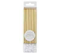 Great Pretenders- Candles Metallic (16 Pcs) Decoración Para Tartas, Color Gold (Dorado) (97701)