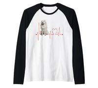 Great Pyrenees Dog Heartbeat ECG Funny My Dogs Are My Cardio Camiseta Manga Raglan