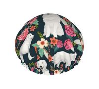 Great Pyrenees Dog Reutilizable Impermeable Lavable Ajustable Adecuado para mujeres Todas las longitudes de cabello Gorro de ducha