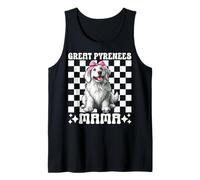 Great Pyrenees Mama Dog Mom Mom Mother's Day Coquette Bow Pink Camiseta sin Mangas