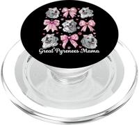 Great Pyrenees Mama Dog Mom Mom Mother's Day Coquette Bow Pink PopSockets PopGrip para MagSafe