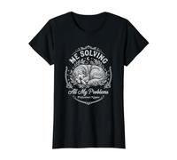 Great Pyrenees Me Resolviendo Mis Problemas Dormir Siesta Divertido Camiseta gráfica económica, Mujer, Negro, XS